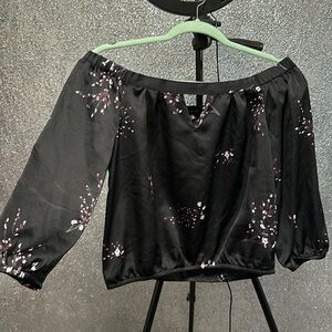 Dynamite - Black Floral Off the Shoulder Blouse